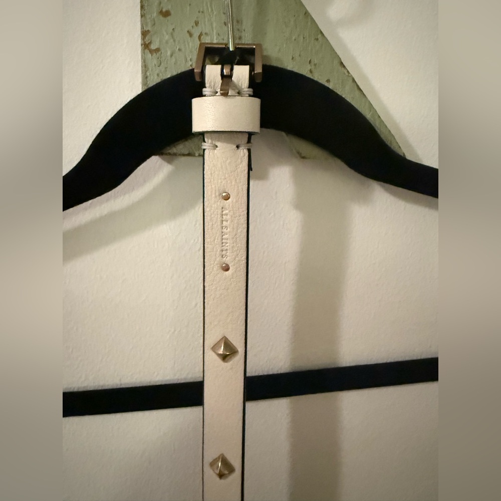 All Saints White Studded Belt